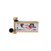 Damstenen in houten kistje